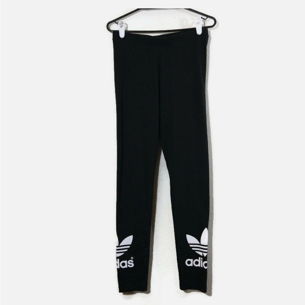 Adidas Originals Trefoil Logo Black Leggings- SMALL WOMANS